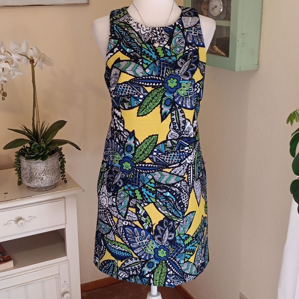 SLNY Textured Sheath Dress . South Pacific. Bold Design